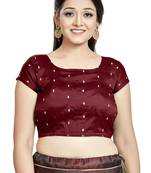 Maroon Silk Designer Party Wear Readymade Blouse