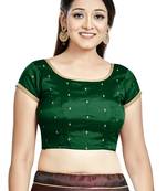 Green Silk Designer Party Wear Readymade Blouse