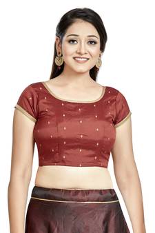 Red Silk Designer Party Wear Readymade Blouse