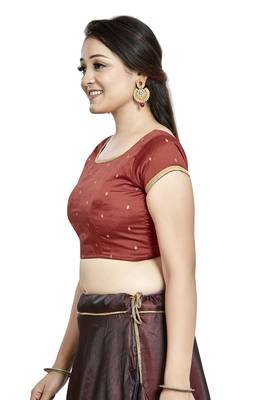 Red Silk Designer Party Wear Readymade Blouse 3