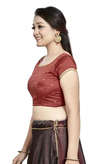 Red Silk Designer Party Wear Readymade Blouse