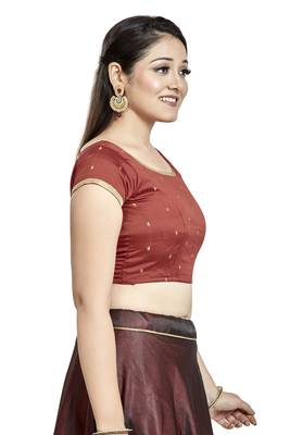 Red Silk Designer Party Wear Readymade Blouse 4