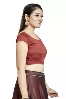 Red Silk Designer Party Wear Readymade Blouse