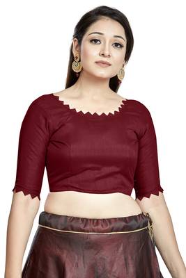 Maroon Art Silk Designer Party Wear Readymade Blouse 1