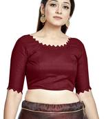 Maroon Art Silk Designer Party Wear Readymade Blouse
