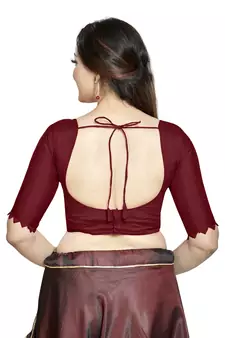 Maroon Art Silk Designer Party Wear Readymade Blouse