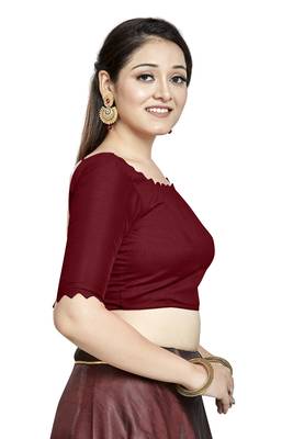 Maroon Art Silk Designer Party Wear Readymade Blouse 4