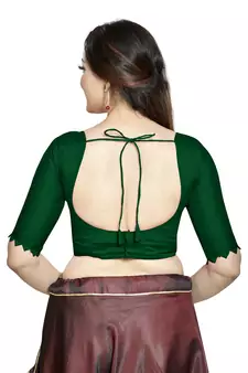 Green Art Silk Designer Party Wear Readymade Blouse