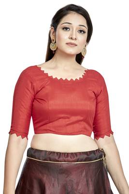 Red Art Silk Designer Party Wear Readymade Blouse 1