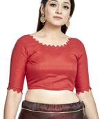 Red Art Silk Designer Party Wear Readymade Blouse