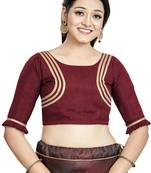 Maroon Art Silk Designer Party Wear Readymade Blouse