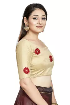 Chiku Art Silk Designer Party Wear Readymade Blouse
