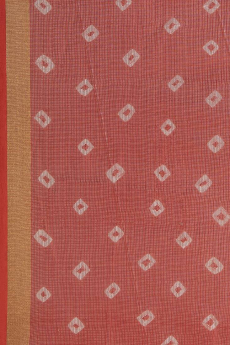 Geroo Jaipur Yellow & Orange Bandhani Pure Silk Kota Saree