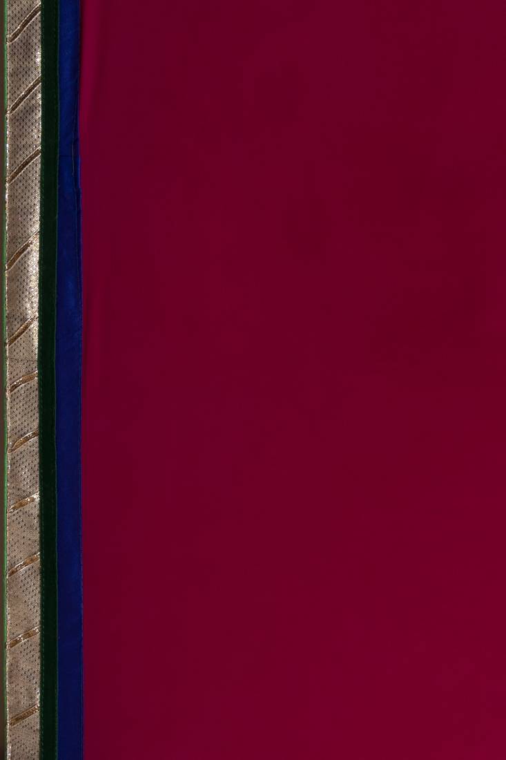 Geroo Jaipur Pink & Blue Leheriya Gotta Patti Pure Georgette Leheriya Saree