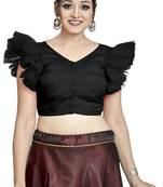Black Art Silk & Net Party Wear Readymade Blouse
