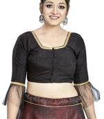Black Art Silk Designer Party Wear Readymade Blouse