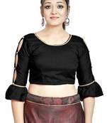 Black Art Silk Party Wear Readymade Blouse