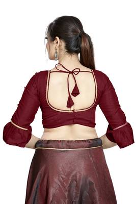 Maroon Art Silk Designer Party Wear Readymade Blouse 2