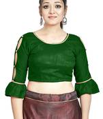 Green Art Silk Designer Party Wear Readymade Blouse