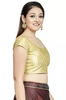 chiku Art Silk Designer Party Wear Readymade Blouse