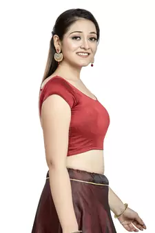 Red Tapta Silk Designer Party Wear Readymade Blouse