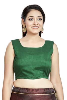 Green Tapta Silk Designer Party Wear Readymade Blouse 1