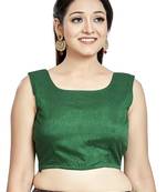Green Tapta Silk Party Wear Readymade Blouse