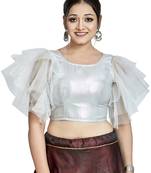 Silver Matti Net Designer Party Wear Readymade Blouse