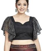 Black Art Silk & Net Designer Party Wear Readymade Blouse