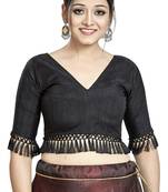 Black Art Silk Designer Party Wear Readymade Blouse