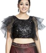 Black Sequence & Net Party Wear Readymade Blouse