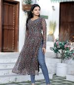 Multicolor floral print art silk salwar