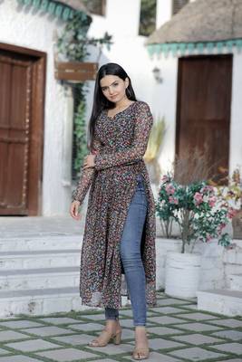 Multicolor floral print art silk salwar 4