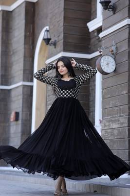 Black sequins georgette salwar 1