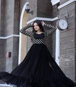 Black sequins georgette salwar