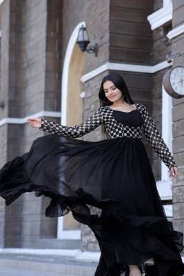 Black sequins georgette salwar 4