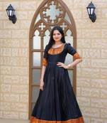 Black jacquard art silk salwar