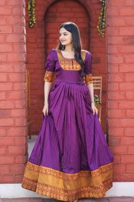 Purple jacquard art silk salwar 4