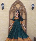 Green jacquard art silk salwar