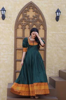 Green jacquard art silk salwar 3