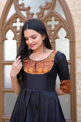 Maroon jacquard art silk salwar 2