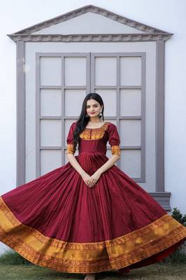 Maroon jacquard art silk salwar 3