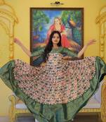 Green jacquard jacquard salwar