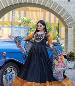 Black embroidered art silk salwar