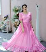 Baby-pink booti georgette salwar