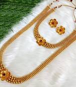 ALYESHA JEWELLERY SET FOR WOMEN GOLD PLATED TRADITIONAL JEWELRY SET ANTIQUE NECKLACE SET WITH EARRINGS FOR WOMEN