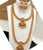 ALYESHA JEWELLERY SET FOR WOMEN GOLD PLATED TRADITIONAL JEWELRY SET ANTIQUE NECKLACE SET WITH EARRINGS FOR WOMEN