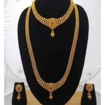 ALYESHA JEWELLERY SET FOR WOMEN GOLD PLATED TRADITIONAL JEWELRY SET ANTIQUE NECKLACE SET WITH EARRINGS FOR WOMEN 1