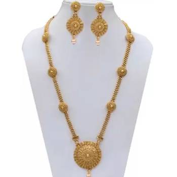 ALYESHA JEWELLERY SET FOR WOMEN GOLD PLATED TRADITIONAL JEWELRY SET ANTIQUE NECKLACE SET WITH EARRINGS FOR WOMEN 1