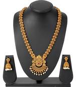 ALYESHA JEWELLERY SET FOR WOMEN GOLD PLATED TRADITIONAL JEWELRY SET ANTIQUE NECKLACE SET WITH EARRINGS FOR WOMEN